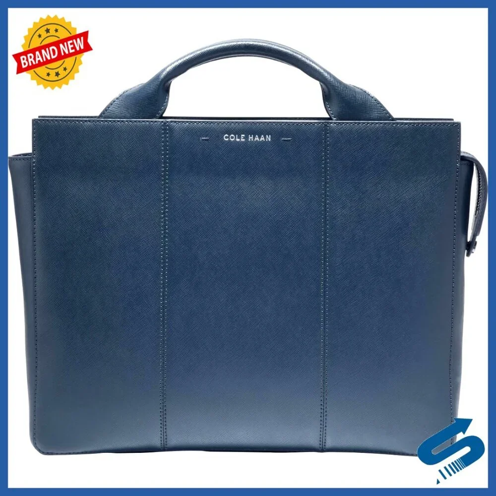 Leather Attache Case with Laptop Compartment, Adjustable Strap